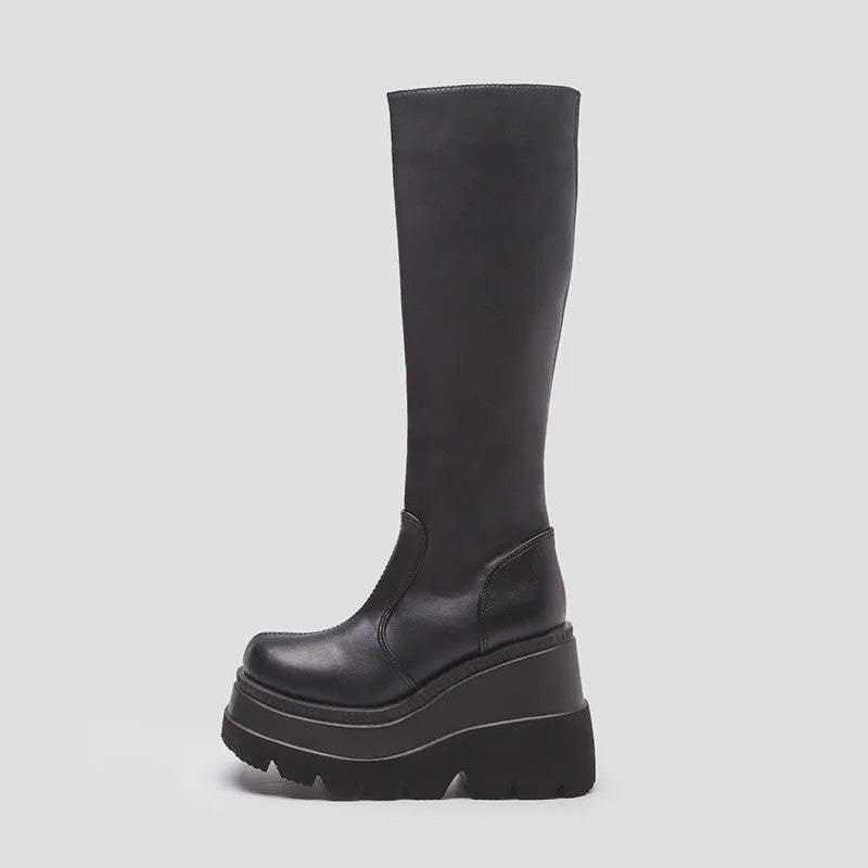 Dames Winter Laarzen met Plateauzool - Hoge Top, Anti-slip & Gothic Stijl
