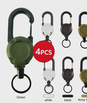 Robuuste Intrekbare Sleutelhanger met Karabijnhaak - Ideaal voor ID-badges, Sleutels & Outdoor