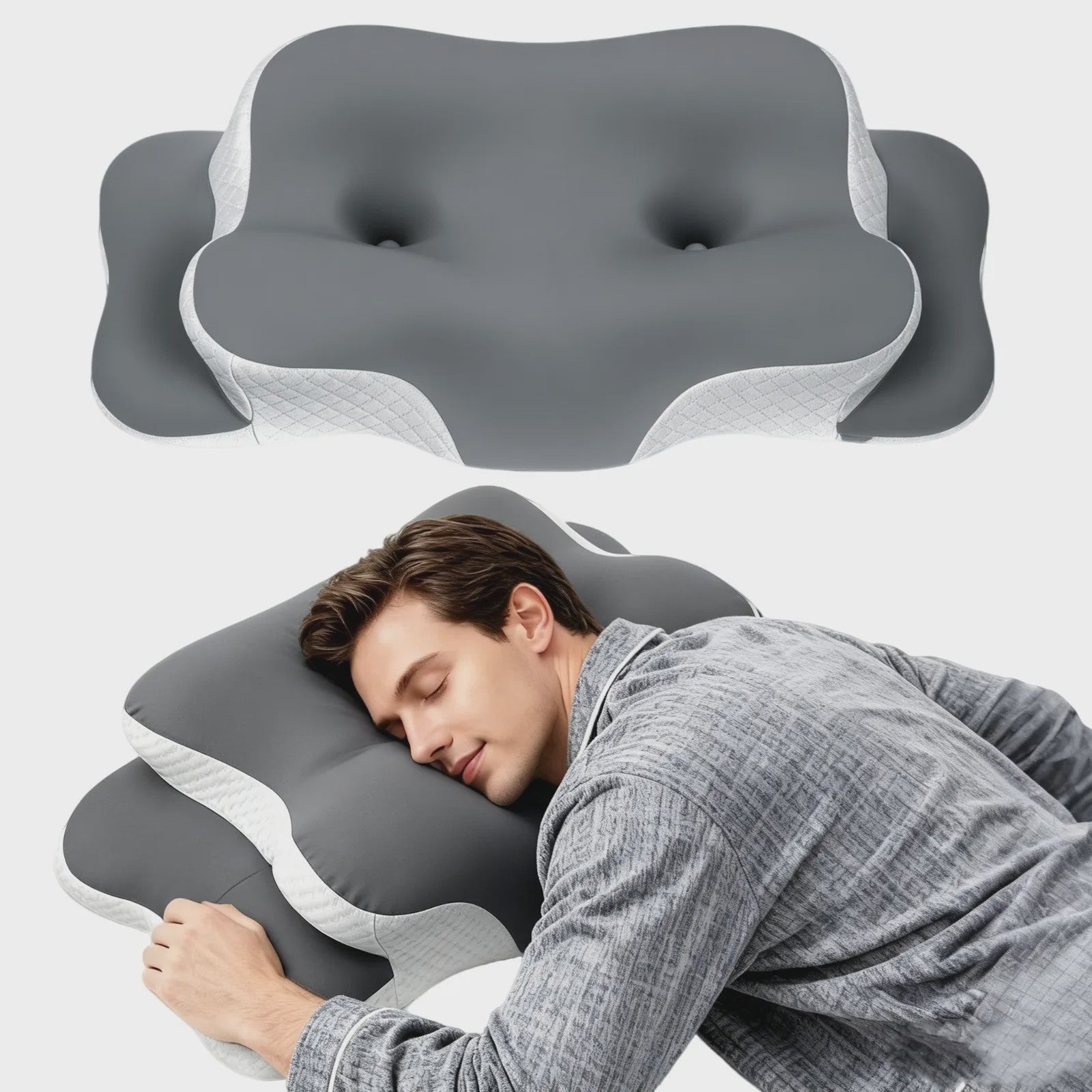 Ergonomisch Memory Foam Kussen met IJs Zijde - Nekondersteuning & Ademend