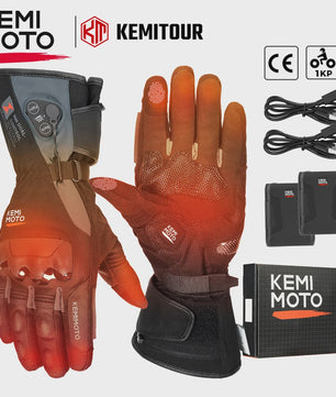 KEMIMOTO Verwarmde Motorhandschoenen - Waterdicht, Oplaadbaar & Warm voor de Winter