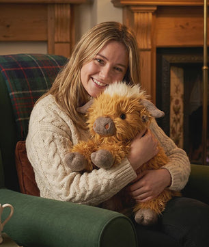 Schattige Highland Cattle Pluche Knuffel - Zacht & Fluffy Dier - Verkrijgbaar in 30/50cm - Zit of Lig Positie