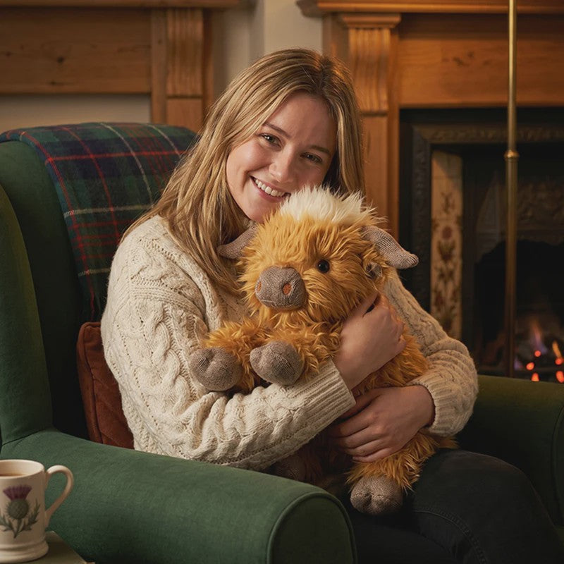 Schattige Highland Cattle Pluche Knuffel - Zacht & Fluffy Dier - Verkrijgbaar in 30/50cm - Zit of Lig Positie