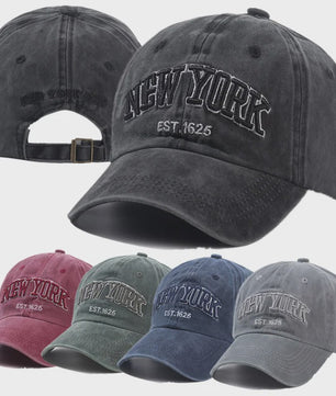 New York Baseball Cap - Washed Katoen Snapback voor Heren & Dames