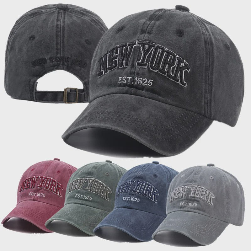 New York Baseball Cap - Washed Katoen Snapback voor Heren & Dames