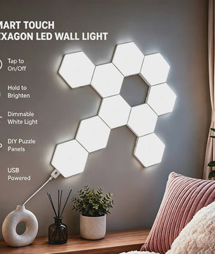 Modulaire Hexagon LED Wandlampen - Touch Control, Dimbare Sfeerverlichting