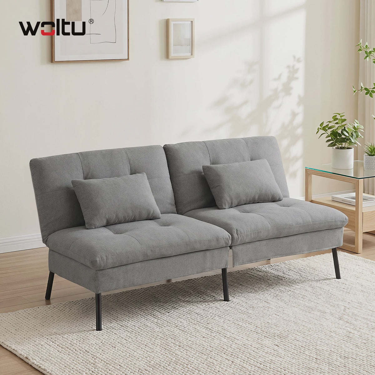Convertible Sofa Bed met Verstelbare Rugleuning en Kussens - SediaXL