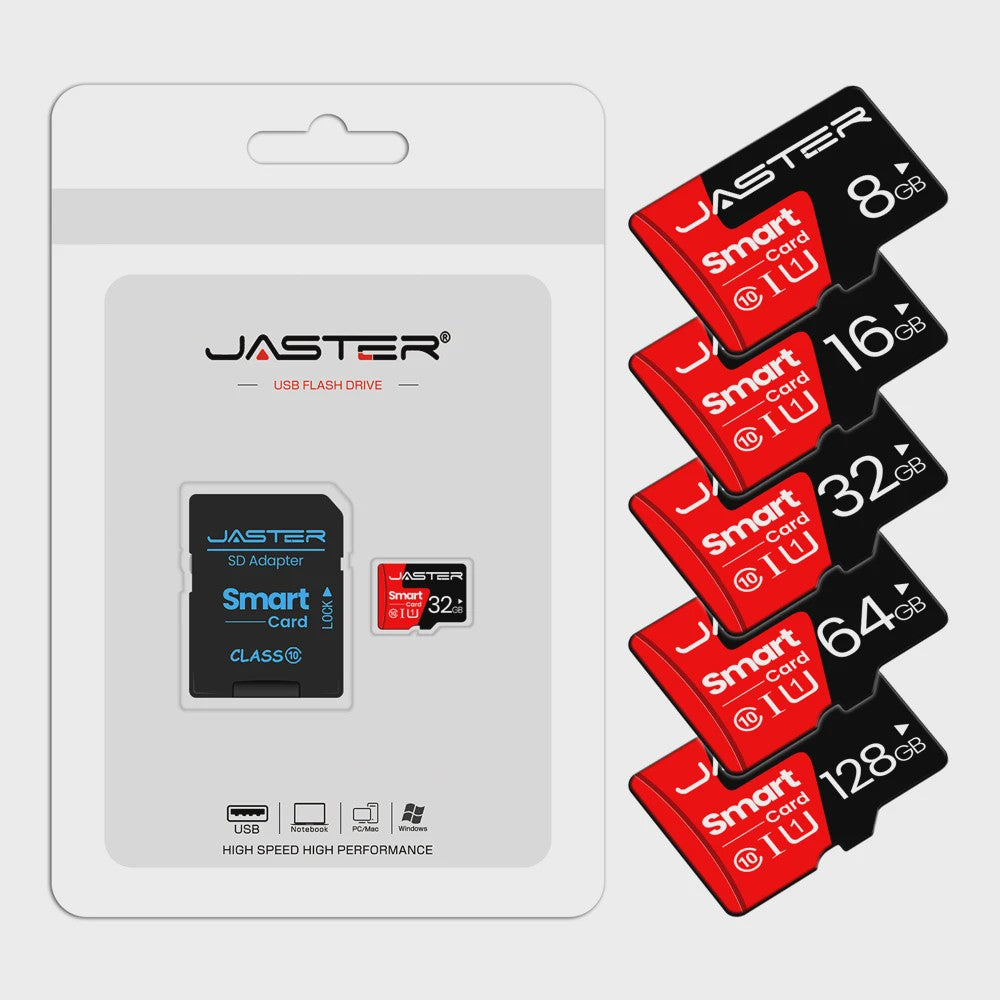 JASTER Class 10 Micro SD Kaart 8GB - 128GB | TF Kaart voor Telefoon, Camera, Computer