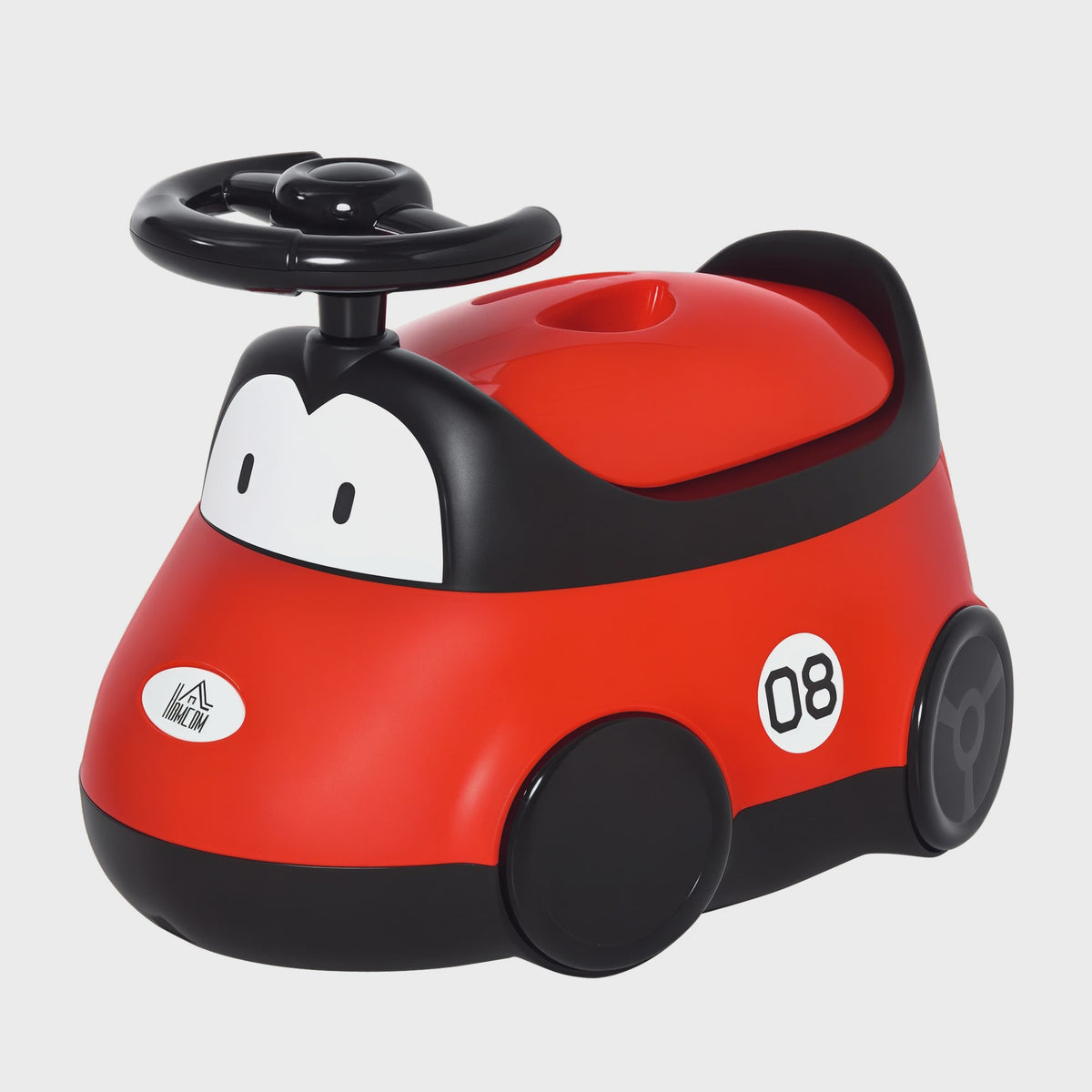 Homcom Kinder Potty Trainingsstoel met Stuur en Deksel - Rood