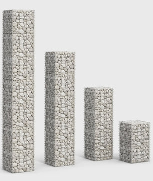 Gabion Verhoogde Plantenbak Set 4 Stuks - 30x30 cm, 50-200 cm Hoog - Tuin & Terras
