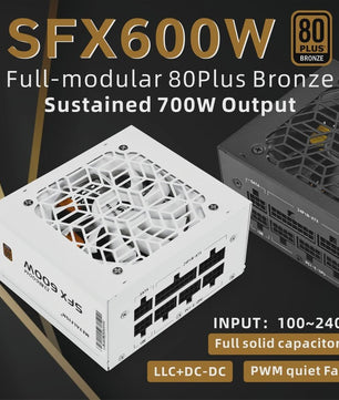 METALFISH SFX 600W 80 Plus Bronze Volledig Modulaire Voeding voor Mini ITX PC's