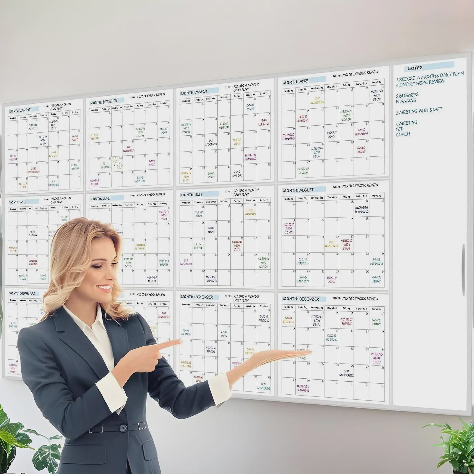 Grote Uitwisbare Jaarkalender Whiteboard Planner - 12 Maanden