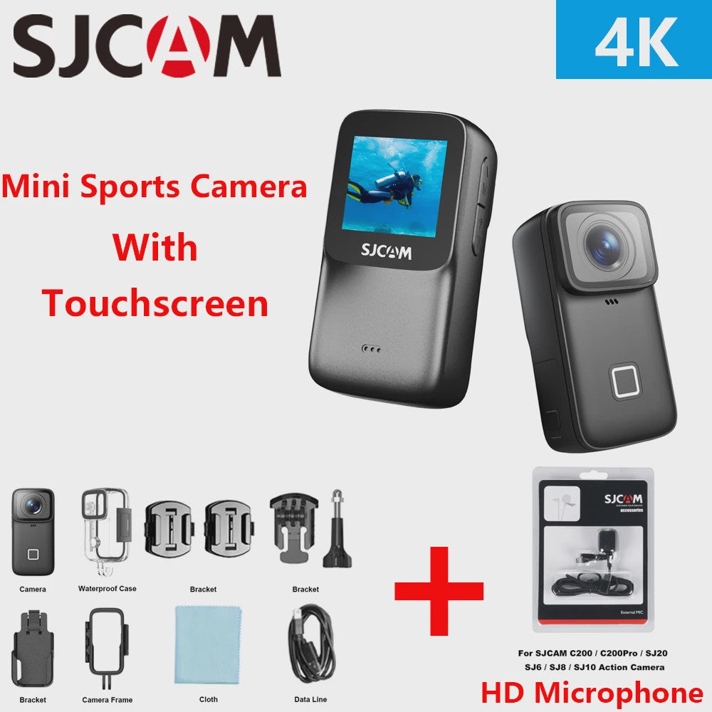 SJCAM C200PRO 4K Action Camera met Microfoon & WiFi - Compact & Waterdicht