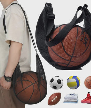 Sportbal Tas Mesh - Crossbody Balhouder voor Basketbal, Voetbal, Volleybal