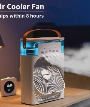 Draagbare 3-in-1 Air Cooler Ventilator met Vernevelaar en LED Nachtlampje