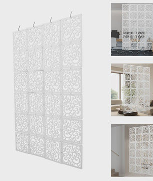 24 Stuks Hangende Kamerverdeler Schermen met Ranken Bloemenpatroon - Decoratie & Privacy