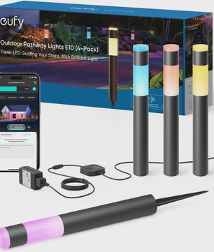 eufy Outdoor Pathway Lights E10: Slimme LED Tuinverlichting (4-Pack, RGBWW, 350lm, IP65)