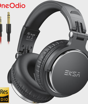 EKSA P100 Professionele Studio Koptelefoon - Hi-Res DJ Monitor Headset met Microfoon & 3.5/6.35mm Jack