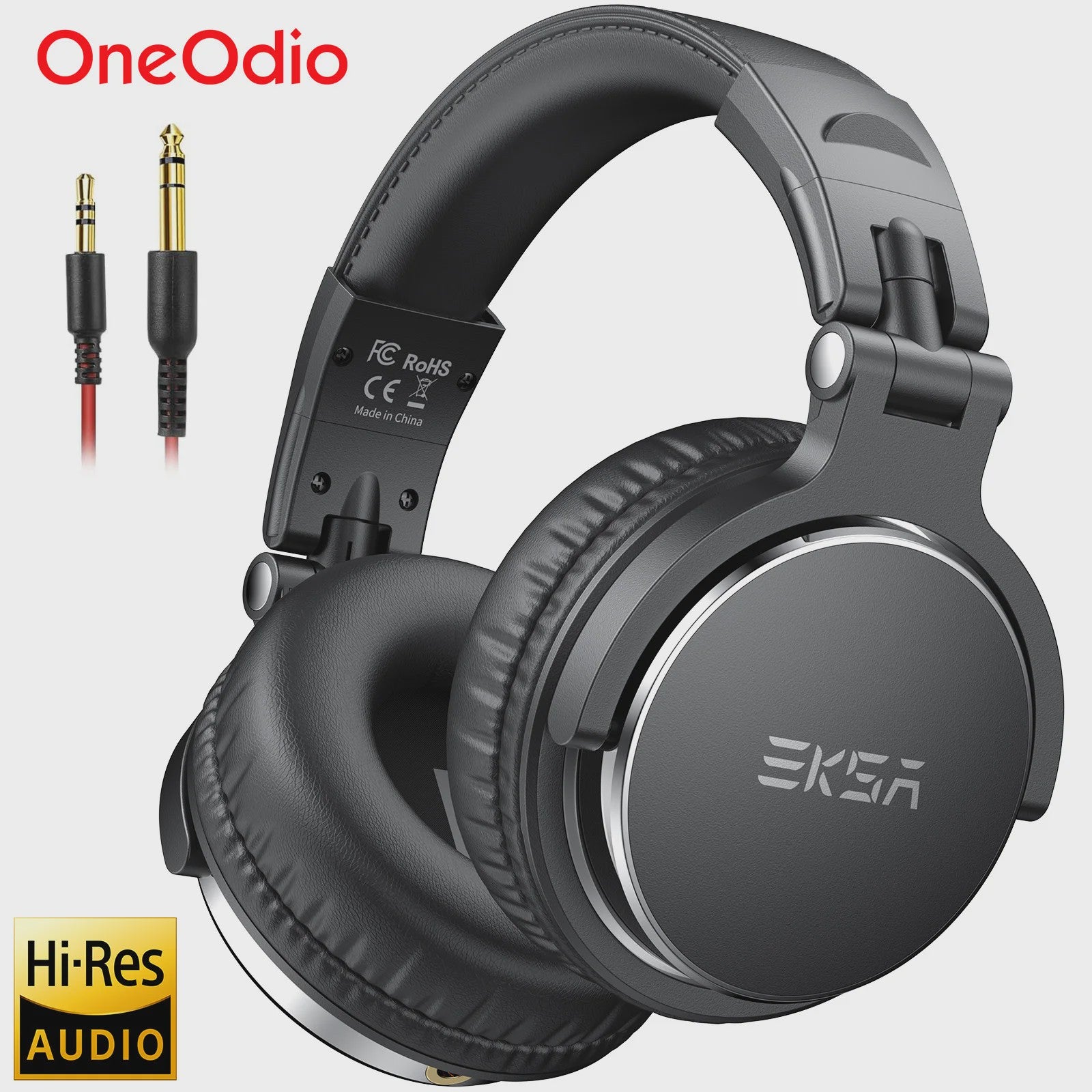 EKSA P100 Professionele Studio Koptelefoon - Hi-Res DJ Monitor Headset met Microfoon & 3.5/6.35mm Jack