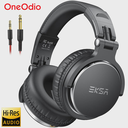 EKSA P100 Professionele Studio Koptelefoon - Hi-Res DJ Monitor Headset met Microfoon & 3.5/6.35mm Jack