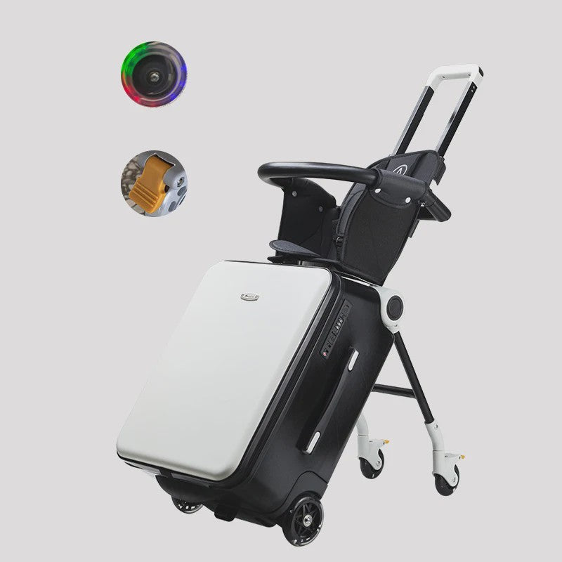 Multifunctionele Kinder Koffer met Zitje & Spinner Wielen - Ideaal voor Reizen