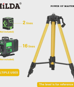 Hilda Laserwaterpas Statief 1.2M - Verstelbaar Hoogte & 5/8" Schroefdraad - Robuust Ferroalloy