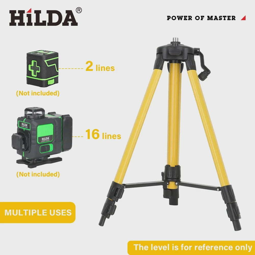 Hilda Laserwaterpas Statief 1.2M - Verstelbaar Hoogte & 5/8" Schroefdraad - Robuust Ferroalloy