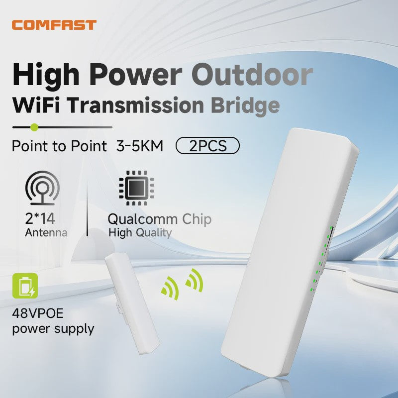 Comfast 300Mbps Outdoor WiFi Access Point CPE | 3-5KM Long Range | 14dBi Antenne | 48V PoE