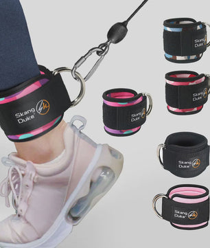 Verstelbare Enkelbanden met D-ring voor Kabelmachines | Comfortabel voor Bil- & Beenspiertraining