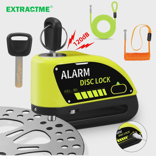 Motorfiets Schijfrem Alarm Slot 120dB Anti-diefstal Beveiliging Scooter Fiets