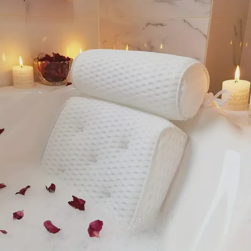 Luxe Badkussen met Zuignappen voor Nek- en Rugondersteuning - Ultiem Ontspanning in Bad