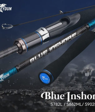 Blue Inshore Spinhengels - Zoutwater Vissen, Licht & Snel, 2-delig