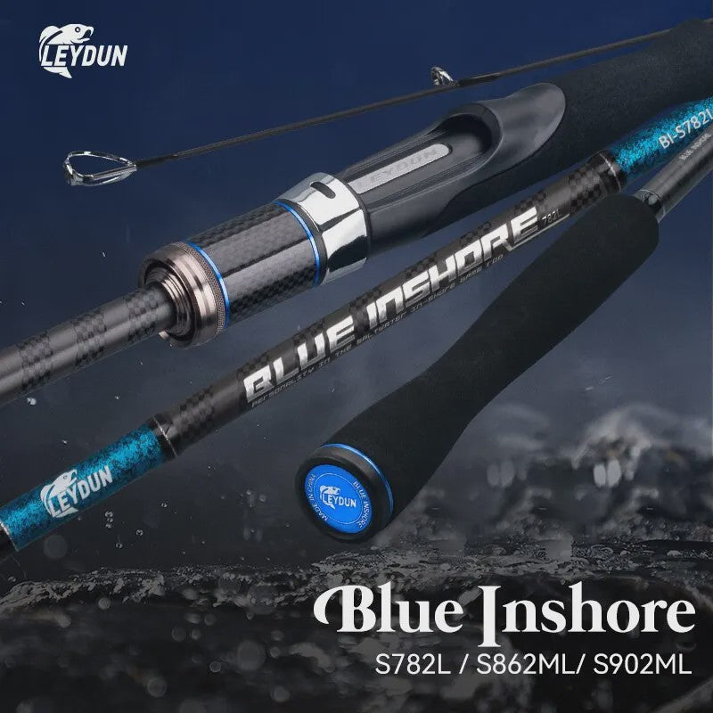 Blue Inshore Spinhengels - Zoutwater Vissen, Licht & Snel, 2-delig
