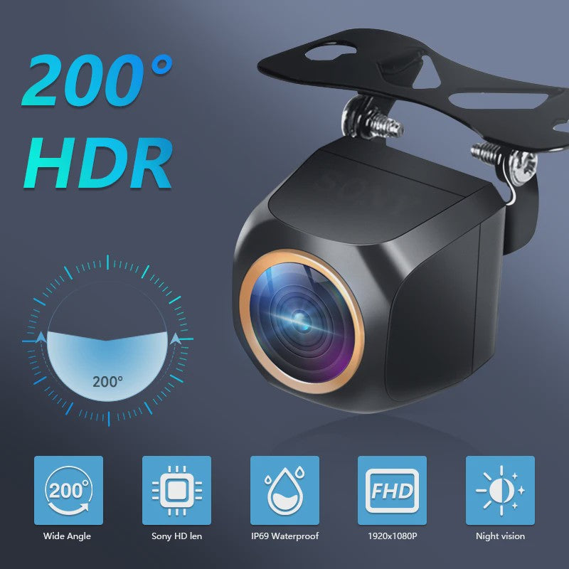 Full HD 1920x1080P Auto Camera met 200° Fisheye Lens, HDR & Nachtzicht - Voor- en Achteruitrijcamera