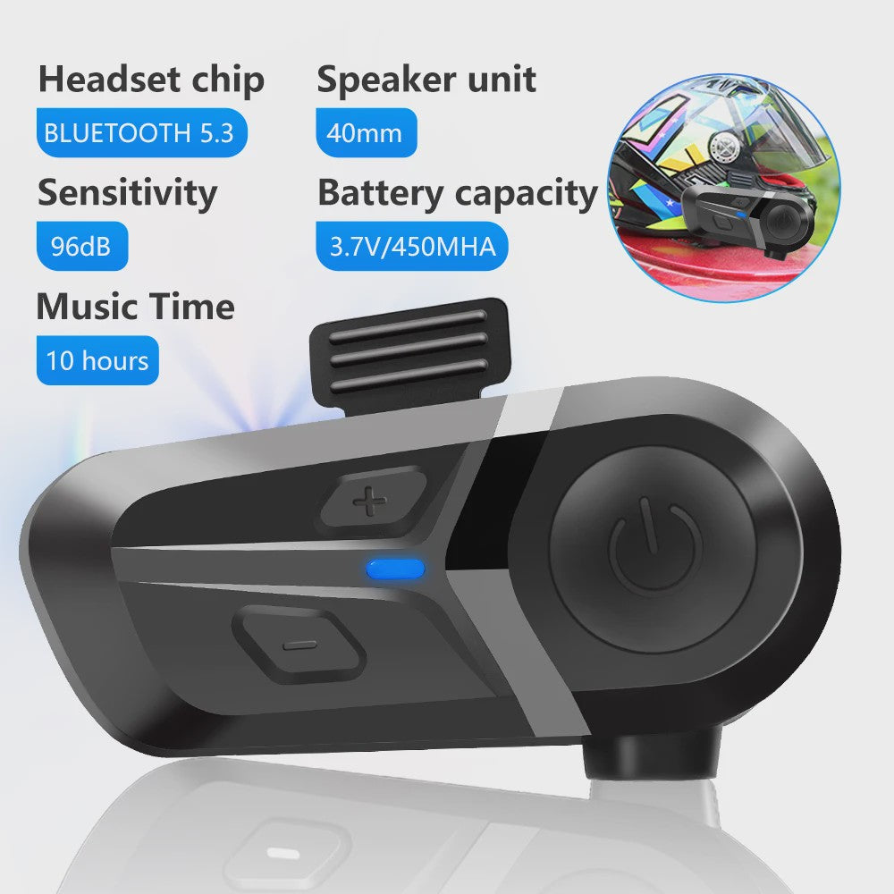 Bluetooth 5.3 Motorhelm Headset - Handsfree Bellen, Muziek & Waterdicht