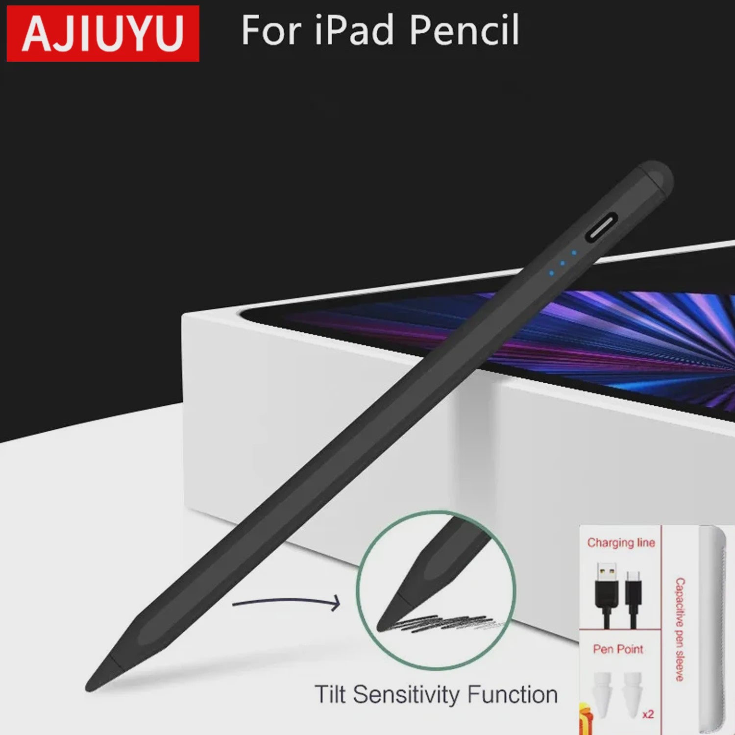Stylus Pen voor iPad met Kantelfunctie en Palm Rejection - Compatibel met A16 Pro, Mini 6/7, Air 4/5, iPad 7-11 Gen