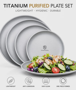 Titanium RVS Camping Borden Set - Lichtgewicht, Hygiënisch & Duurzaam (3/5 Stuks)