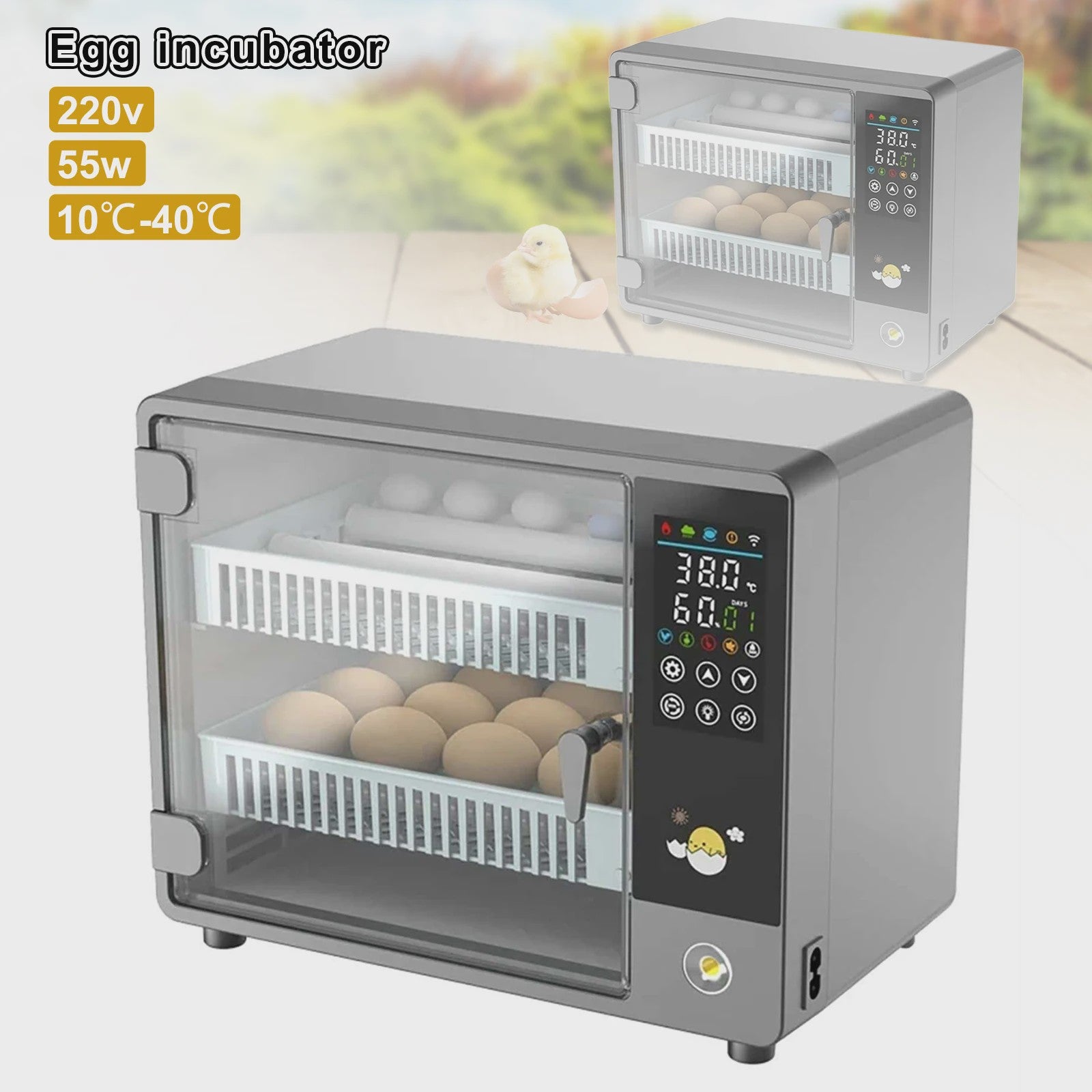 Volautomatische Broedmachine voor 24 Eieren met Lade-Type Automatische Draaier en Touchscreen