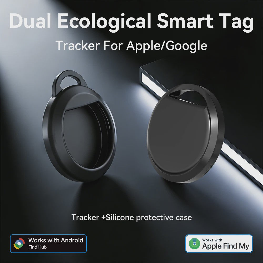Slimme Tracker met Dubbel Systeem: Vind Alles met Google & Apple Find My