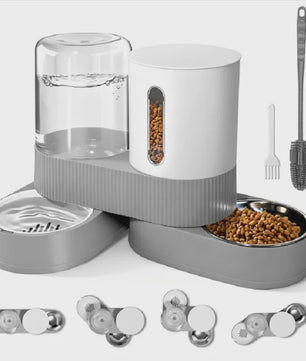 Automatische Voer- en Waterdispenser voor Katten & Honden - 2.4L Droogvoer & 2.6L Water