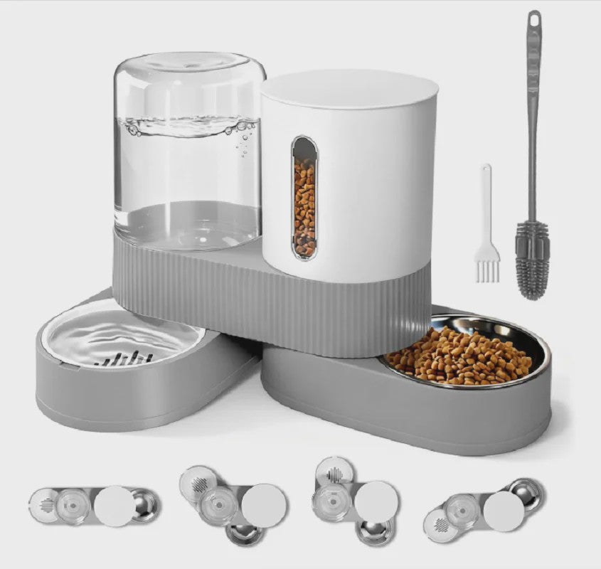 Automatische Voer- en Waterdispenser voor Katten & Honden - 2.4L Droogvoer & 2.6L Water