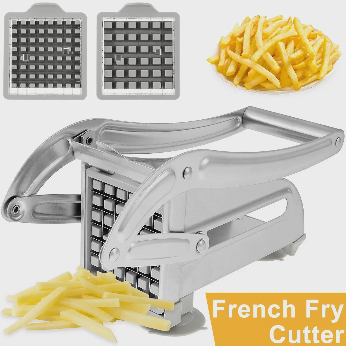 RVS Frietjes Snijder & Groentesnijder - Handmatige Aardappelsnijder voor Frietjes en Chips