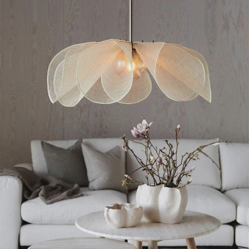 Wabi Sabi Stoffen Plafondlamp - Vintage Hanglamp voor Sfeervolle Verlichting