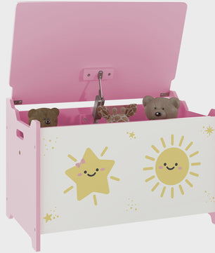 Roze Speelgoedkist met Deksel en Veiligheidsscharnieren - Ruim en Decoratief