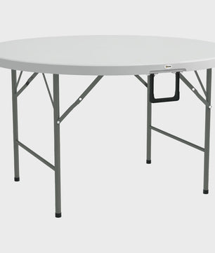 Outsunny Ronde Klaptafel Ø122 cm voor 6 Personen - Duurzaam HDPE & Metaal