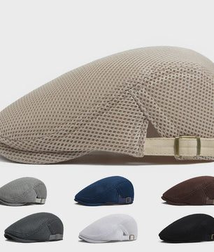 Ademende Mesh Pet - Vintage Flat Cap / Newsboy Cap voor Dames en Heren