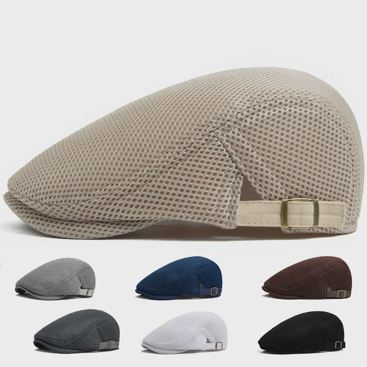 Ademende Mesh Pet - Vintage Flat Cap / Newsboy Cap voor Dames en Heren