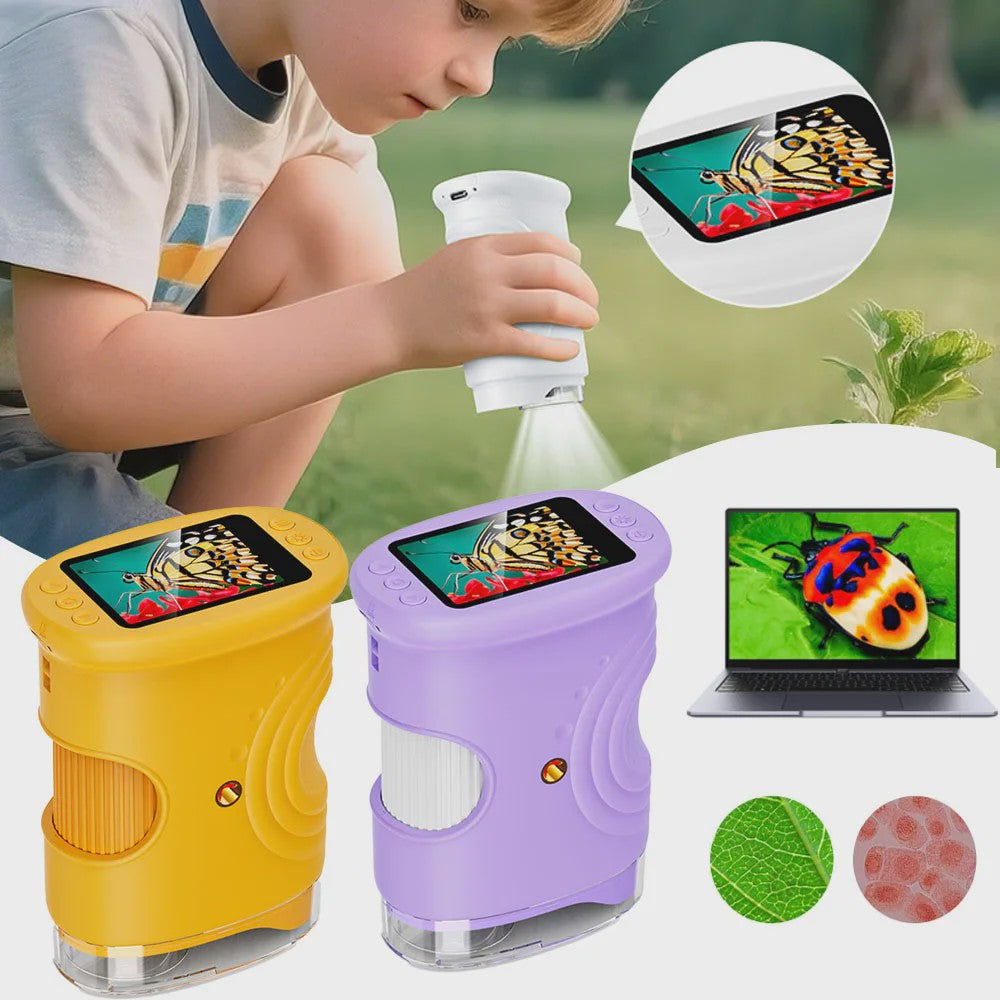 Draagbare Digitale Kinder Microscoop 1000x Zoom met 2.0" IPS Scherm - Educatief Cadeau