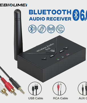 Draadloze Bluetooth 6.0 Audio Ontvanger met AUX, RCA & USB - HIFI Stereo voor Auto en Speaker