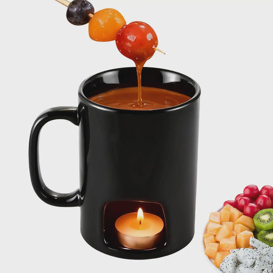 Draagbare Keramische Fondue Set - Smelt Chocolade, Kaas & Saus voor Feestjes