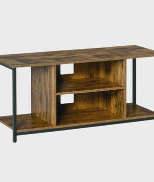 HOMCOM furniture TV cm TV TV furniture up to 55 inch with open compartments and adjustable shelf, industrial TV bench for bedroom, living room, rustic brown